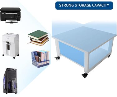 Підставка для принтера Natwind, 50x50x32 см, 2 яруси, з полицею для паперу, на колесах, для дому та офісу