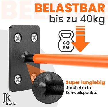 Набір кріплень для шин на стіну JK Trade® (4 шт.) з комплектом гвинтів та дюбелів. Захист для коліс, гачок для кріплення шин, садового інвентарю, легкосплавних дисків. Макс. навантаження 40 кг (Помаранчевий V1)