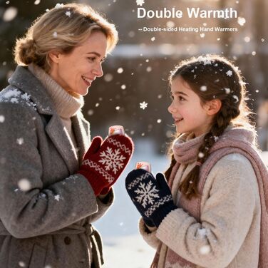 Електричні грілки для рук COTOP, 2 шт. з зарядним кейсом, 14000 мАг, 3 режими нагріву до 56°C, для катання на лижах, кемпінгу, рожеві