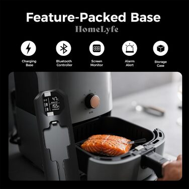 Бездротовий термометр для м'яса - Smart Bluetooth, ±1°C, водонепроникний IP67, 24 год роботи, 250м, для духовки, BBQ, Smoker, фритюрниці