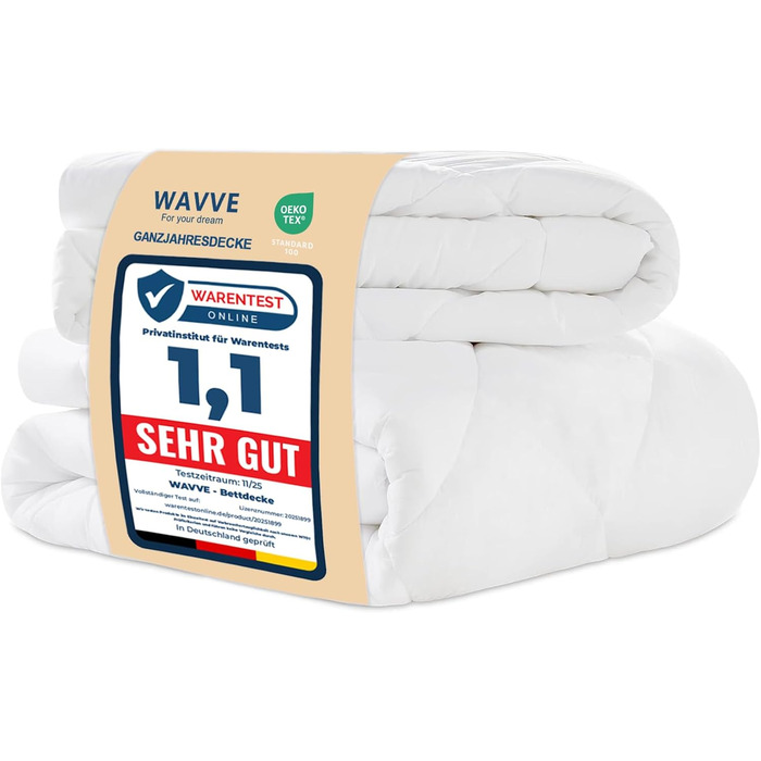 Комплект постільної білизни WAVVE: ковдра 135x200 для всіх сезонів (2 шт.) - ковдра 135x200, літня ковдра 135x200, зимова ковдра 135x200, стегане покривало 135x200, білий
