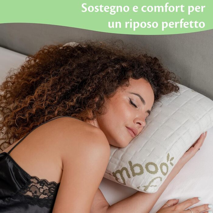 Ортопедична подушка для шиї Flowen з піною Memory Foam та бамбуковим чохлом. Знімає біль у шиї та забезпечує підтримку. Подушка з ефектом Aloe Vera, яку можна прати.