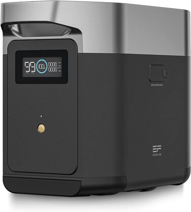 Портативна електростанція EcoFlow Delta 2 EB 1024Wh, сонячний генератор, розширювана ємність до 3kWh, для кемпінгу, розширення можливе, відновлена