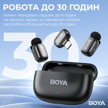 Бездротовий петличний мікрофон BOYA mini-14 Type-C Black