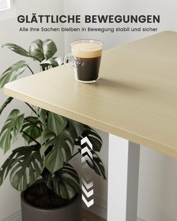 Електричний регульований стіл ErGear 120 x 60 см з пам'яттю, для дому та офісу, світле дерево