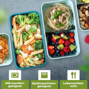 Набір Bento Box Moritz & Moritz (3 шт.) - Японський ланчбокс для дорослих та дітей - Блю