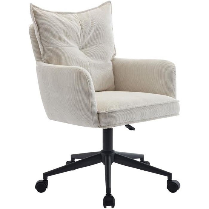 Офісний стіл Pascal Morabito BATARU - крісло з велюру, кремово-чорне, регульована висота