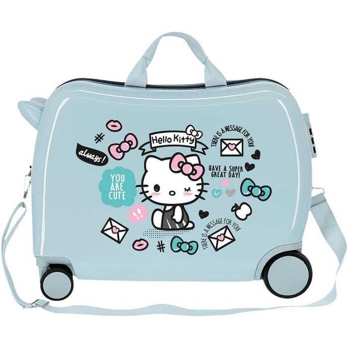 Дитяча валіза Hello Kitty синя 50x39x20 см ABS 38L 2.1кг 4 колеса ручна поклажа з замком