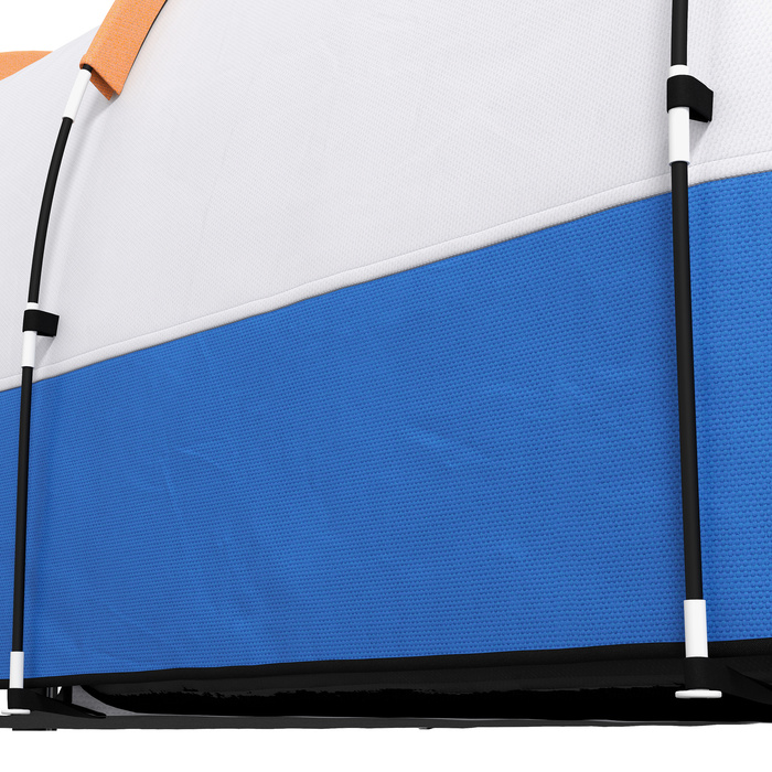 Outsunny Camping Tent, тунельний намет для 3 осіб, з легким гачком, тент, 2 кімнати, вітрозахисний сімейний намет із сумкою для перенесення, водовідштовхувальний висувний намет 2000 мм для кемпінгу, саду, помаранчевого