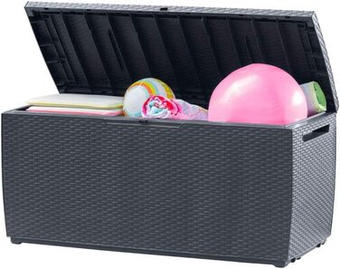 Скриня для саду Keter Capri 305л, сіра - водонепроникна коробка для зберігання подушок, інструментів, іграшок
