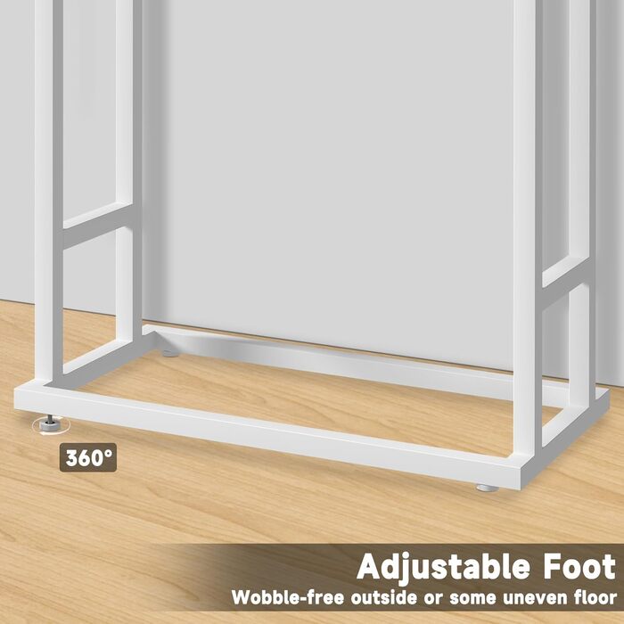 Підставка для рушників на підлозі, металева, з 2 перекладинами, для ванної кімнати, стабільна, економна, в індустріальному стилі (білий)