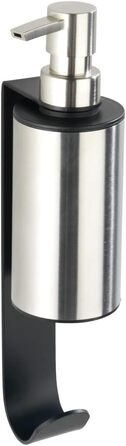 Дозатор і тримач мила WENKO Turbo-Loc Telde, дозатор мила / дозатор дезінфікуючого засобу з тримачем, кріплення без свердління спеціальною клейкою прокладкою, нержавіюча сталь, ємність 200 мл, 6,5 x 26 x 10 см