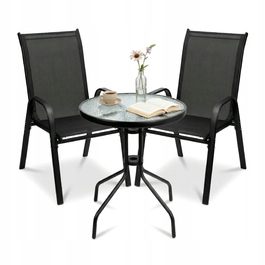 Комплект садових меблів із пластику eHokery, чорний, 3 предмети