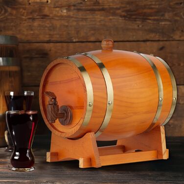 Дерев'яна бочка Relaxdays, об'єм 2,2 літра
