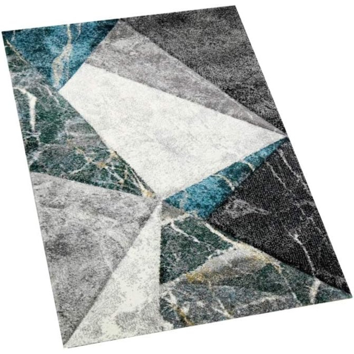 Сучасний килим з геометричним візерунком килимок для шафи або ліжка розміром 80x150 см (200 x 290 см, сіро-блакитний)