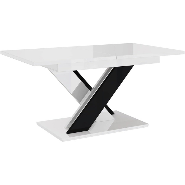 Обідній стіл Meble Inox Bronx розсувний, білий глянцевий (140-180x80x75 см)
