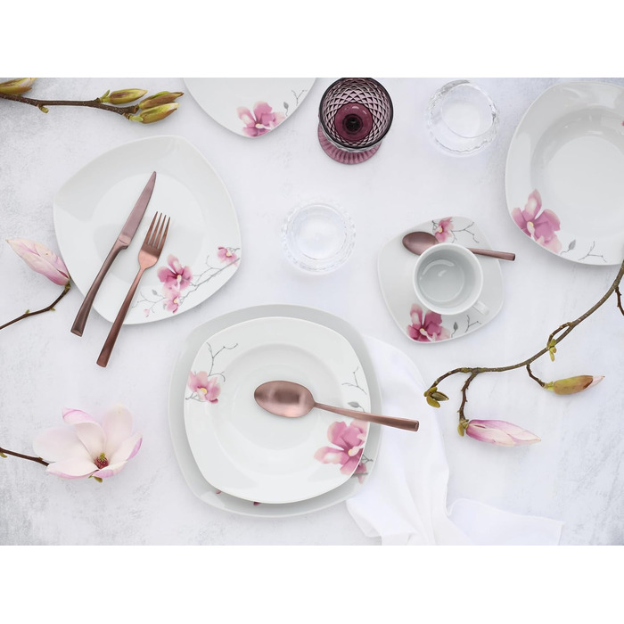 Набір посуду CreaTable Amelie AIKO, 18 предметів, порцеляна, для посудомийної машини та мікрохвильовки