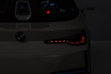 Дитячий електромобіль BMW i4, ліцензія, 12V7A, 2 мотори, керування, MP3, шкіряне сидіння, EVA, білий