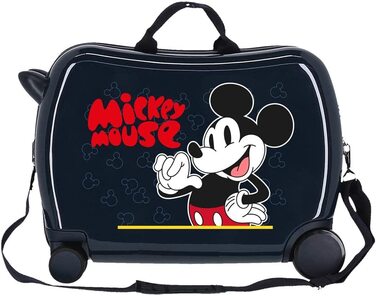 Дитяча валіза Disney Міккі Мауса, синя, 50x39x20 см, ABS, 34 л, 1.8 кг, 4 колеса, ручна поклажа