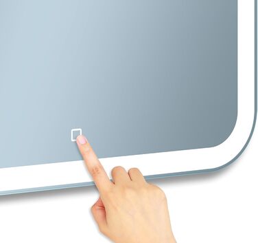 Дзеркало для ванної кімнати 60 см квадратне з LED-підсвічуванням, сенсорне керування