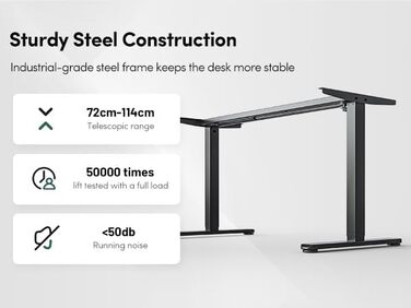 FEZIBO Регульований за висотою електричний стоячий стіл з подвійним ящиком, 120 x 60 см, офісний стіл для дому, стіл-трансформер, комп'ютерний стіл, коричневий 120 × 60 см, коричневий