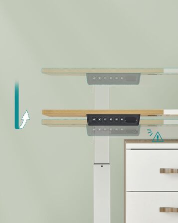 SONGMICS Регульований стіл, електричний, з пам'яттю 4 положень, 160 x 70 см, вінтажний коричневий + матовий білий, LSD026X01