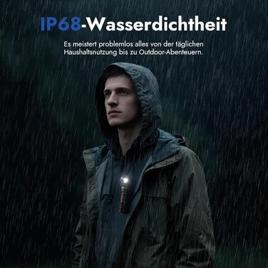 Потужний тактичний ліхтарик WUBEN L1 (P9) LED, 2000 Люмен, 6 режимів світла, водонепроникний IP68, акумуляторний, чорний