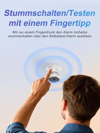 Набір датчиків диму Heiman Mini – 5 шт. з фотоелектричним сенсором, 10 років роботи від батареї, сертифікація EN14604, TÜV, CE, UKCA, DBI, 85 dB, преміум-дизайн