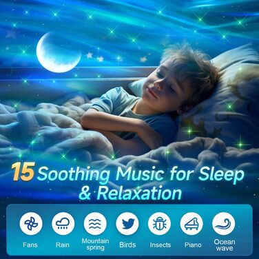 Проектор зоряного неба COOLNIGHT: лампа-нічник Aurora Galaxy з 180 режимами світла, білим шумом та Bluetooth, для дітей та дорослих, білий