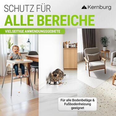 Килимок під офісне крісло – прозора підкладка для ламінату, паркету та плитки – антиковзаюча, шумопоглинаюча, для дому та офісу (80 x 120 см)