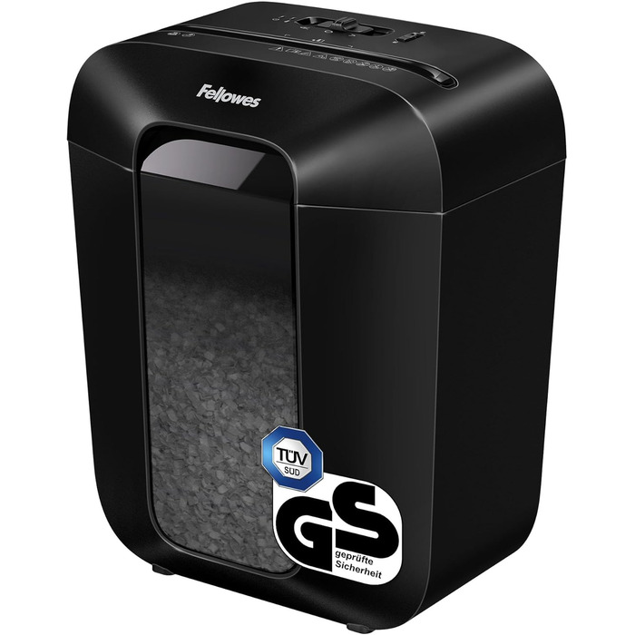 Fellowes шредер для документів, P4, чорний, 15л, для дому та офісу, знищення кредитних карт, 8 листів