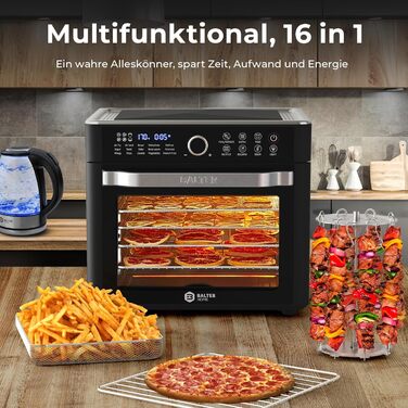 Фритюрниця аеро Balter HL-551T, 5.5 л, чорна, 12 програм, з вікном, 100 рецептів