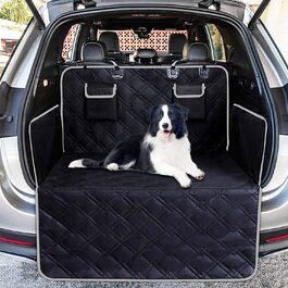 Автомобільне заднє сидіння для собак Aiuuee, автомобільне заднє сидіння для собак з бічним захистом і оглядовим вікном, водонепроникний і стійкий до подряпин килимок для собак, універсальне автомобільне ковдру для собак, заднє сидіння для фургонів і позашляховиків (захист багажника-B)
