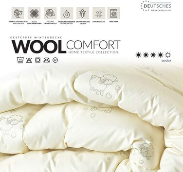 Вовняна ковдра Wool Comfort - Winterwarm 155x220 - м'яка мікрофібра