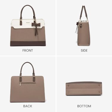 Сумка LOVEVOOK для жінок, 15.6 дюймів, лаптоп-сумка, робоча сумка, елегантна, універсальна, шкіряна, для школи, офісу, ділових поїздок (15.6 дюймів, хакі-беж)