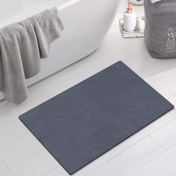 Килимок для ванної нековзний килимок для ванної гумовий швидковисихаючий супер всмоктуючий тонкий килимок для ванної підходить під двері-килимок для ванної можна прати-Килимок для душу перед ванною, душем, раковиною (темно-синій, 45 х 70 см)