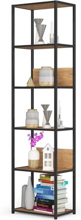 Стелаж AKORD з 6 полицями, 50 см, індустріальний стиль | Дерево/Метал | 192 x 50 x 32 см