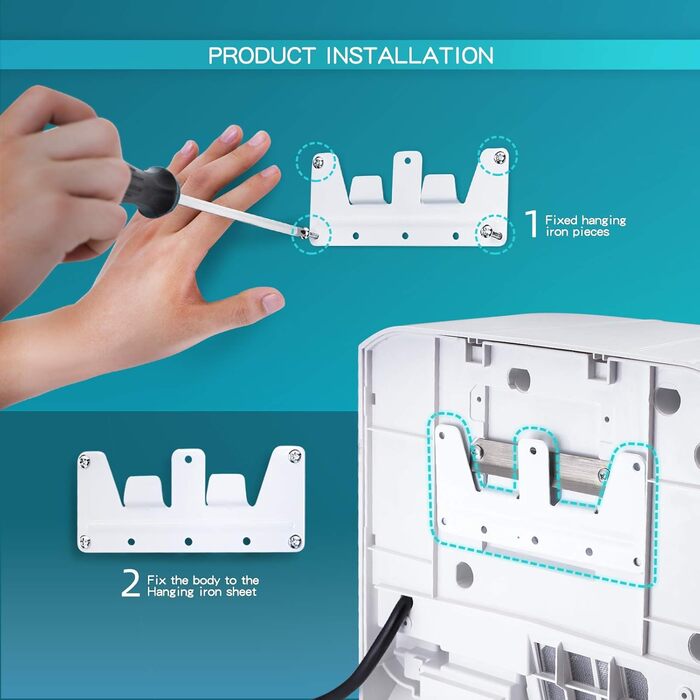 Електричний автоматичний сушар для рук настінний, 1200W (білий) Modunful S1