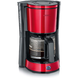 Скляна кавоварка-глечик типу SEVERIN', ароматна, швидка та тиха кава з кавоваркою на 10 чашок, кавоварка з фільтром, KA 4815, 33.8 (червоний)