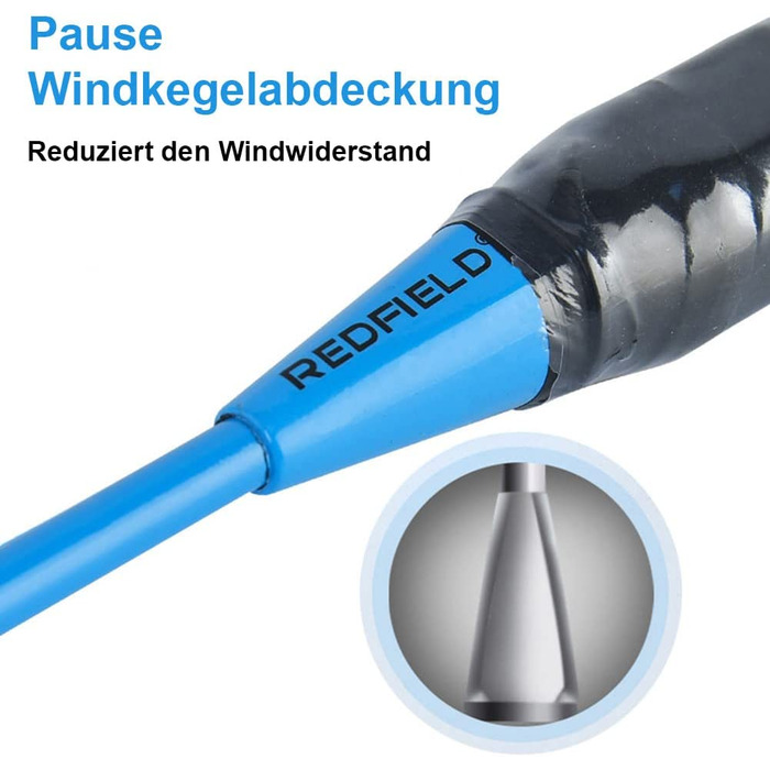 Набір для бадмінтону Редфілд, 2 ракетки для бадмінтону, 2 волана, сумка для перенесення, 2 попередньо встановлені ручки, набір для бадмінтону на 2 гравця, ракетки для бадмінтону, набір для бадмінтону для спорту і розваг