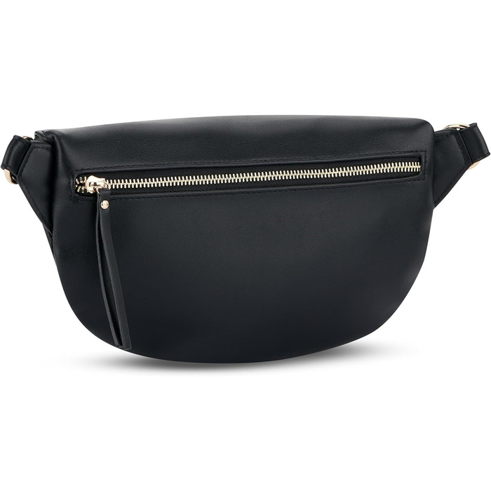 Поясна сумка Expatri Fanny Pack Women Black - Alice Medium - Сумка на пояс для фестивалю, подорожей та повсякденного життя з веганської шкіри - Нагрудна кишеня Стильний - Водовідштовхувальний