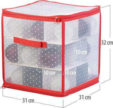 Коробка для прикрас на Новий рік Infactory: набір 3 шт. для зберігання 27 новорічних кулі до 10 см, з ручкою