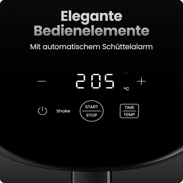 Фритюрниця без олії Chefman 2L: компактна, чорна, з антипригарним кошиком та цифровим таймером