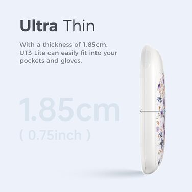 Електричні грілки для рук OCOOPA 2 шт. з магнітом, 5000mAh, 3 режими нагріву, компактні, для рукавичок, сумки, зимові аксесуари, подарунок, фіолетовий/білий (Ocoopa x Artist in Bloom)