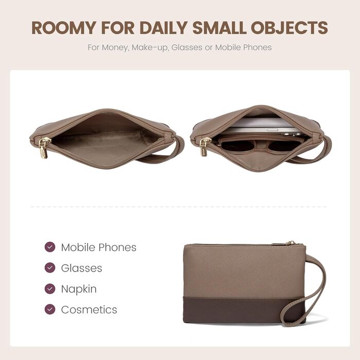 Сумка LOVEVOOK для жінок, 15.6 дюймів, лаптоп-сумка, робоча сумка, елегантна, універсальна, шкіряна, для школи, офісу, ділових поїздок (15.6 дюймів, хакі-беж)