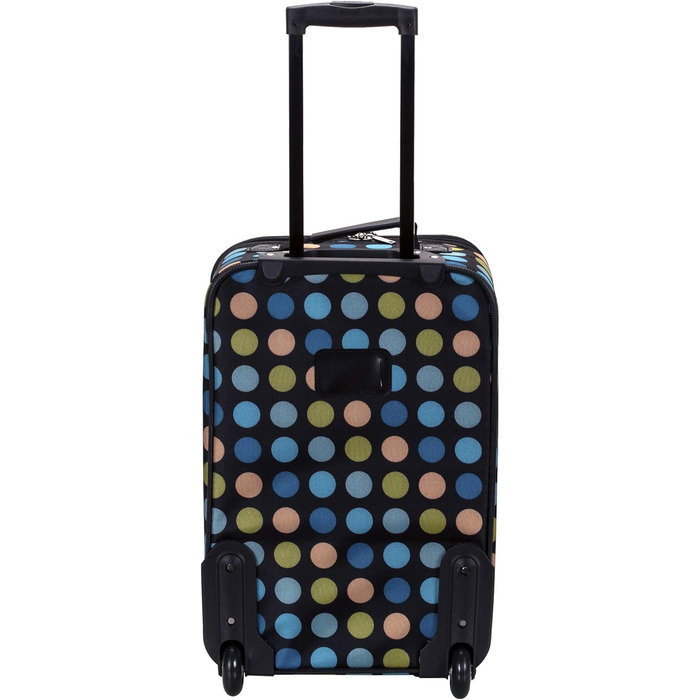 Набір валіз Rockland Polka Softside, 4 шт. (14/19/24/28 дюймів), м'який матеріал, блакитний принт у горошок
