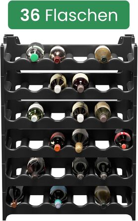 Стелаж для вина ARTECSIS, 36 пляшок, пластик, для ресторану, модульний, чорний