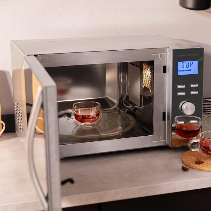 Мікрохвильова піч Cecotec ProClean 3060, 30 л, 700 Вт, 6 режимів, Ready2Clean покриття, 3D Wave, срібляста з грилем