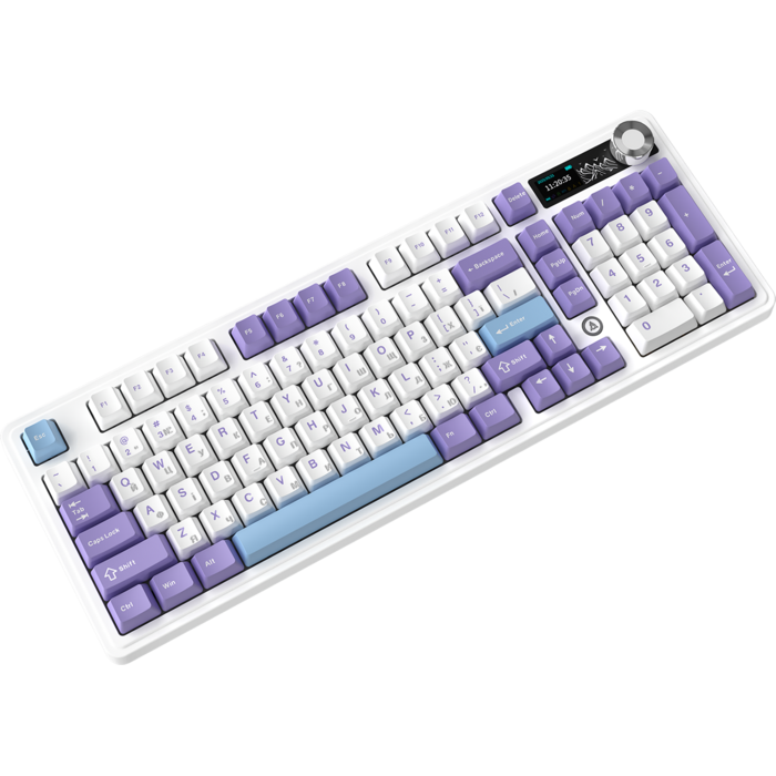 Бездротова механічна клавіатура Ajazz AK980 V2 Gift Switch V2 Purple White Blue (AK980-V2-G-PWB)