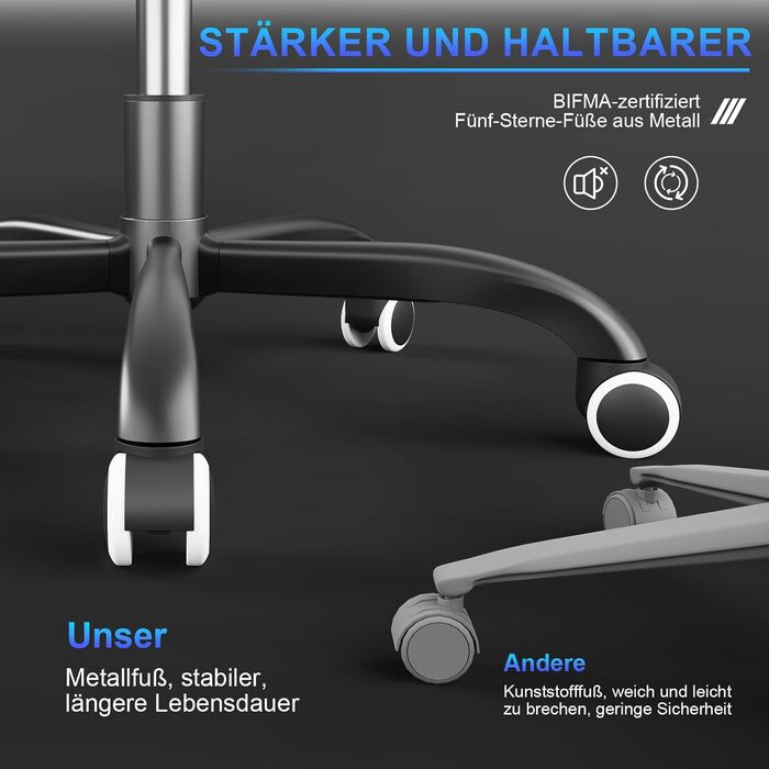 Ігровий крісло JUMMICO з масажем, ергономічний офісний стілець з підпоркою для попереку, регульована спинка 90-135°, підставка для ніг, максимальне навантаження 150 кг (білий, компактний)